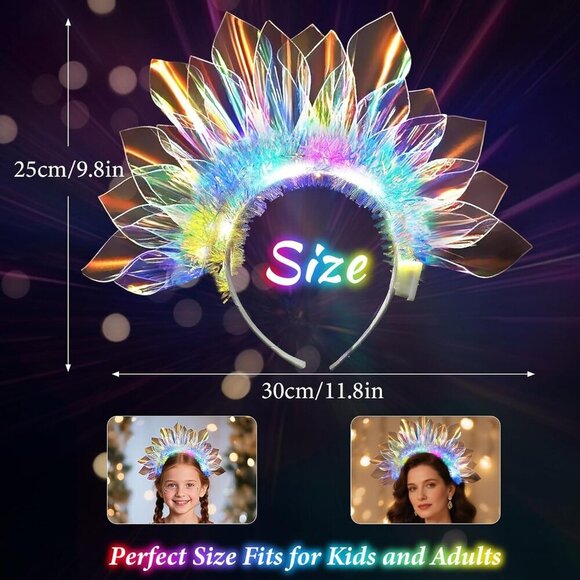 LED Headband Glow in Dark Party Supplies Women Girls Raves Concerts Christmas main image 9